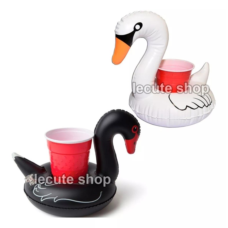Inflatable Inflable Salvavidas Cisne Negro Porta Vaso Alberca Jacuzzi