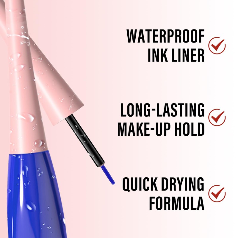 Boobeen Liquid Eyeliner Pen, Coloured Eyeliner, Waterproof and Smudgeproof, Eyeliner