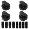 4Pcs Universal Control Knobs Replacement with 12Pcs Adapters Fit for
