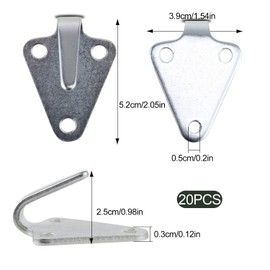 Tarpaulin Hooks, Three-Hole Galvanised Steel Metal Guy Hooks, Trailer Net Hooks, Mounting Hooks, Pack of 20 for Tarpaulin Attachment, Trailer Net, Fixings of Trailer Nets, Tarpaulins