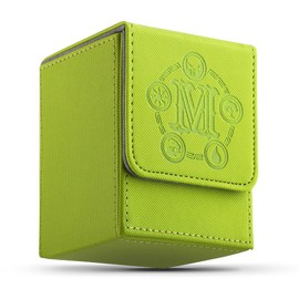 TCGUARD Card Deck Box for MTG Cards Storage Box Holds Over 100 Individual Cards, Microfibre Lining Card Box Compatible with Trading Card Games TCG, Yugioh Cards etc. (Vertical Green)