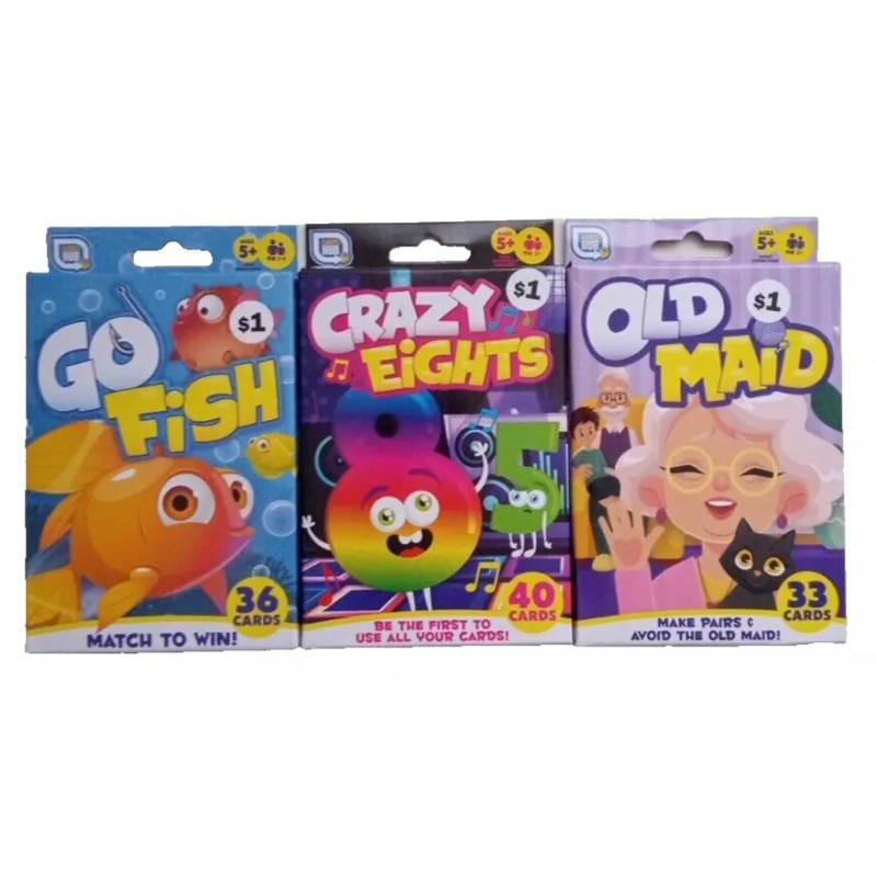 Games Hub Old Maid, Go Fish & Crazy Eights, New