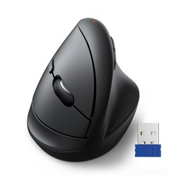 TECKNET Ergonomic Mouse Mini, 2.4G Wireless Vertical Mouse for Small Hands, 4800 DPI Sensor, 5 Adjustable DPI Levels, 6 Buttons, Wireless Optical Mouse for Laptop, PC, Mac, Windows
