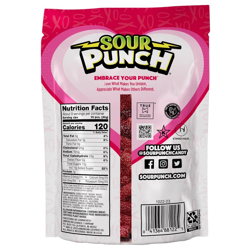 SOUR PUNCH® RAD REDS VALENTINES BITES 6/9oz SUB