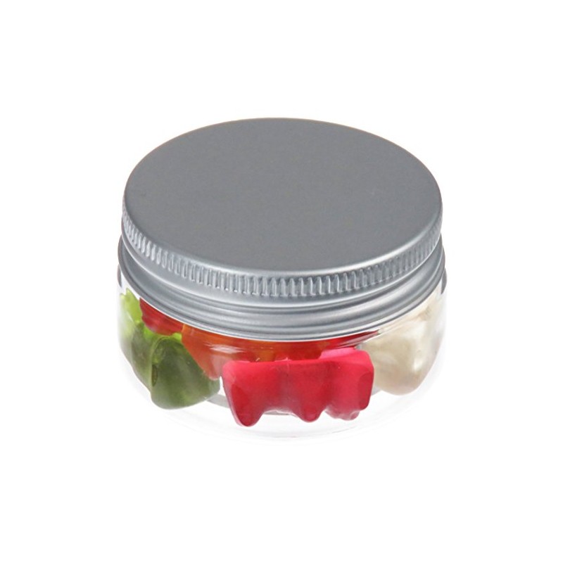 25 ml PET Jars Transparent with Aluminium Lid, Pack of