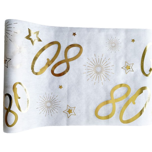 Tralala Fêtes© - 80th Birthday Table Runner - Decorative Table