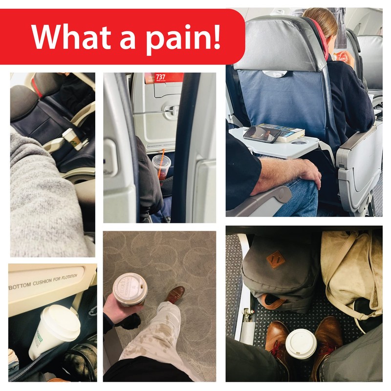 FLYGA Airplane Drink or Phone Holder Travel Accessory (Gray)