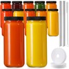 12 PACK, 16 OZ Glass Juice Bottles with Airtight Lids,