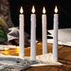 FREEPOWER 6PCS Rechargeable LED Flameless Taper Candles with Remote Timer,Battery