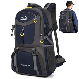 JUMAHE Hiking Backpack, 60L Large Camping Backpack Waterproof for Travel, Lightweight Day pack for Men Women, Darkblue