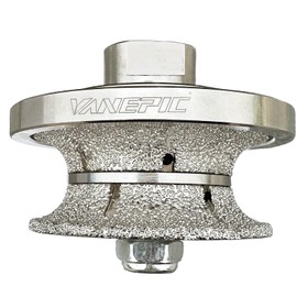 VANEPIC V20 Diamond Full Bullnose Profile Wheel Diamond Hand Profiler Router Bit Wheel Vacuum Brazed with 5/8-11 Thread for Grinder Polisher Granite Marble Concrete and Countertop Edge Shaping
