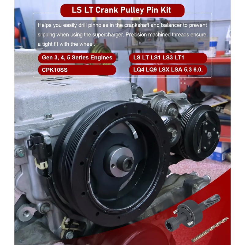 For LS LT Crank Pin Kit Crankshaft Damper Drill Pinning