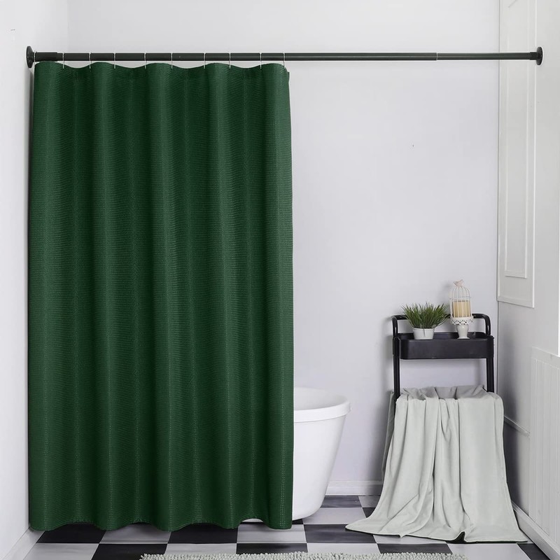 SPXTEX Dark Green Shower Curtains 72 inches Long Waterproof Fabric