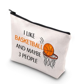 BDPWSS Basketball Makeup Bag Basketball Lover Gift I Like Basketball and Maybe 3 People Basketball Player Travel Pouch (I Like Basketball CA)