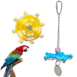 Parrot Spinner Toy, Bird Toys for Parakeets Bird Swivel Wheel Rotating Toys, Bird Spinner Interactive Parrot Toy
