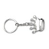 H-Customs Crown with Crystals King Silver Keyring Pendant, silver