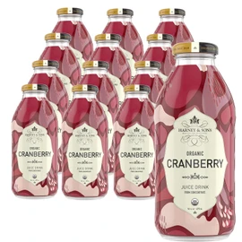 Harney & Sons Juice, Organic Cranberry, 16 Ounce (Pack of 12)