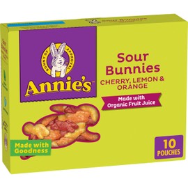 Annie's Sour Bunnies Fruit Snacks, Cherry, Lemon & Orange, 10 ct, 7 oz