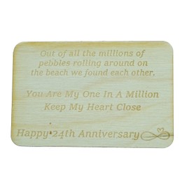 24th Your My One In A Million Gift - 24th Anniversary Metal Heart Pebble Gift -Keep My Heart Close