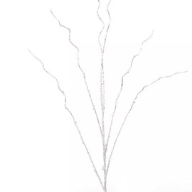 Factory Direct Craft Pack of 4 Silver Glittery Artificial 50" Decorative Twig Sprays