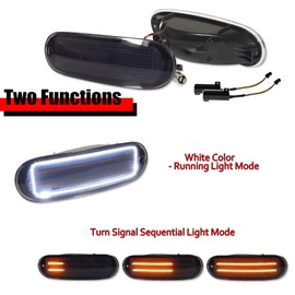 MODIPIM Smoke Switchback LED Turn Signal Light Kit For 1998-2005 VW Beetle Front LH & RH
