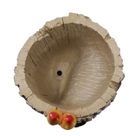 EMiEN Resin Cute Small Succulent Pots with Drainage,Mini Pots for Plants,Succulent Planters,Flower Pots Cactus Faux Plants Containers,Animal Planter (Big Hedgehog Tree Hole)