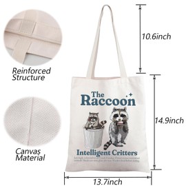 TGBJE Raccoon Tote Bag - Animal Lover Gifts, Intelligent Critters Shoulder Bag, Themed Gift (C-The Raccoon Tote)