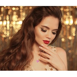 VONSSY Collar clásico con colgante de corazón | Collar de piedra natal de cristal | Cadena chapada en oro de platino de 18 quilates | Joyería vintage significativa, regalo para madre, esposa, novia, Zirconia cúbica, circonita