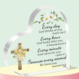 WTOPP Christian Acrylic Plaques Gifts For Women Inspirational Gifts With Bible Verse and Prayer Religious Gifts Scripture Gifts For Women Men Friends Teacher-Jeremiah 31:3