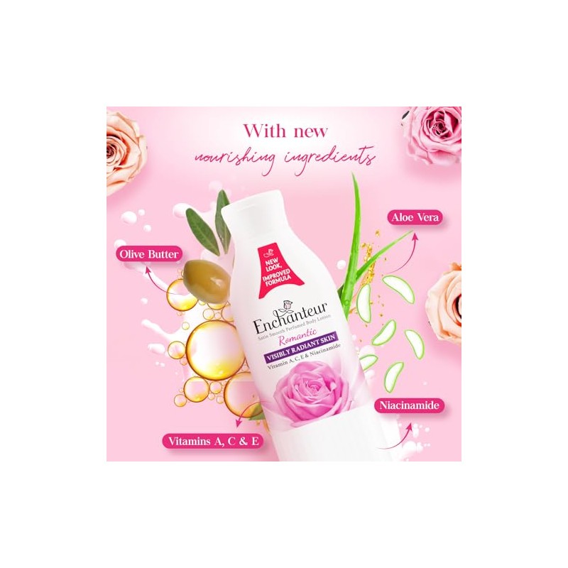 Enchanteur Perfumed Body Lotion Moisture Silk Aloe Vera & Olive