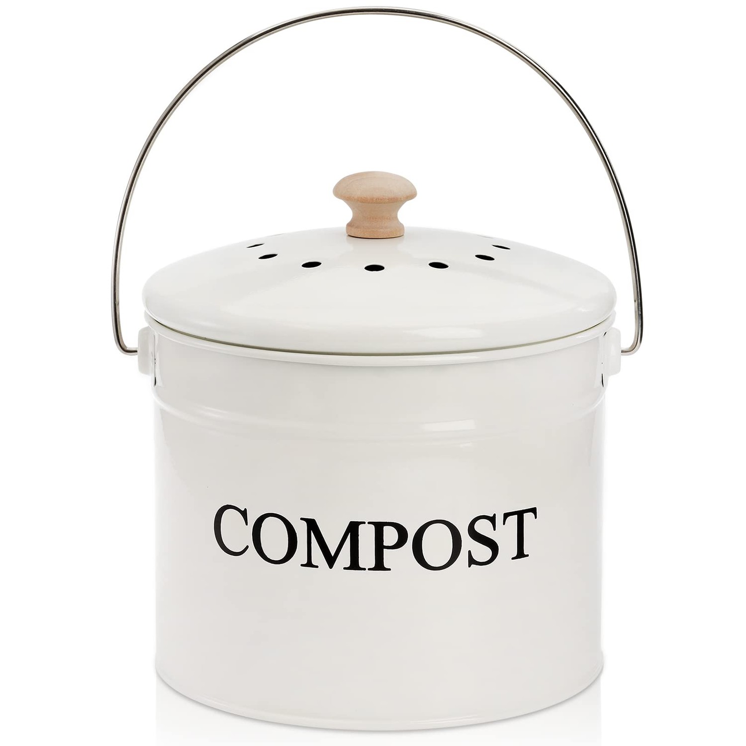 AVLA Compost Bin Kitchen Countertop, 1 Gallon Composter Pail, Food ...