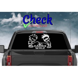 Piss On Harris - Walz Double Up | FKH | | Trump - Vance- Trump 2024 - MAGA | Vinyl Decal by Check Custom Design | Funny Political Decal | Multiple Colors and Sizes