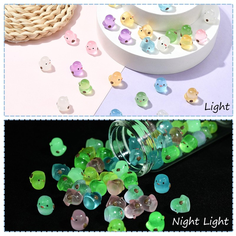 UR URLIFEHALL 60 Pcs 6 Colours Mini Chicken Figures Glow