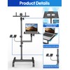 ORWOD Projector and Laptop Stand Tripod, 2 Shelves Mobile Laptop