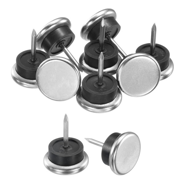 sourcing map 8 Pcs Nail-on Furniture Sliders, 7/8"(22mm) Iron Round