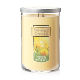 Yankee Candle Flowers in the Sun Scented, Classic 22oz Large Tumbler 2-Wick Candle, Over 75 Hours of Burn Time