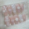 Rose Veil Cross Handmade Nail Tips Wedding Pearl Shell -