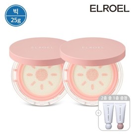 ELOEL 빅 엘로엘 피치 핑크 톤업 팡팡 빅 선쿠션 25g 본품 2개+크레마 핸드크림 Big Eloel Peach Pink Tone-Up Pong Pong Big Sun Cushion 25g Main Product 2 Pieces + Creama Hand Cream