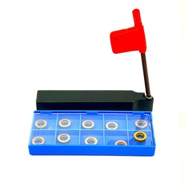 10 piezas RPMT10T3MO R5 Insertos de torneado de carburo indexables con fresa de hoja CNC de 5/8"/16mmSRDPN1616H10 portaherramientas de torneado de carburo indexable