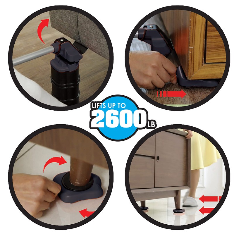 Heavy Duty Furniture Lifter with 4 Sliders for Easy and