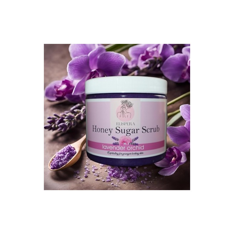 Exfoliante De Miel, Azúcar Y Lavanda Y Orquídea (16 Onzas