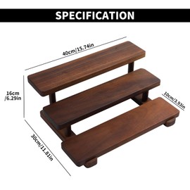 Cologne Organizer for Men 3 Tier Walnut Wood Display Stand Perfumes Organizers Wooden Display Riser with Anti-Slip Pads Rustic Shelf for Perfumes Collectibles Action Figures Room Decor