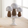 Glitter Mushrooms, set of 3, silver chunky glitter, cute mushroom