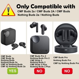 [2 Pack] easyBee Case Compatible with CMF Buds 2a Earbuds Charging Cover, 2 Keychain Anti-Lost Strap, Soft Liquid Silicone Ultra Thin Shockproof Protective Kit - Black and Blue