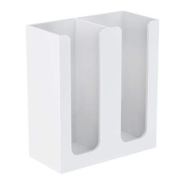 Richboom Acrylic Coffee Cup and Lid Storage Organizer Holder, 2 Compartments, White