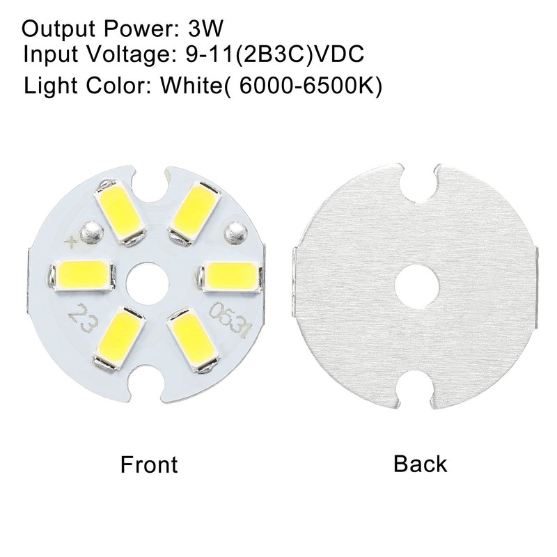MECCANIXITY COB LED Light Chip Bead 3W 120lm 6000-6500K 23mm
