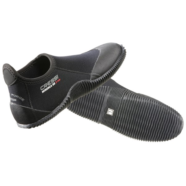 Cressi footwear / minorca short dive boot. , Black