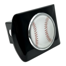 Elektroplate Baseball All Metal Black Sports Hitch Cover for Trucks and SUVs | Fits Standard 2" Trailer Hitch Receivers | Premium Weatherproof