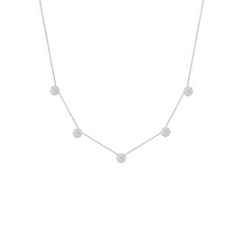 Elli Women's Flower Ball Necklace with Crystals in 925 Sterling Silver, 40 cm, Sterling Silver, Cubic Zirconia