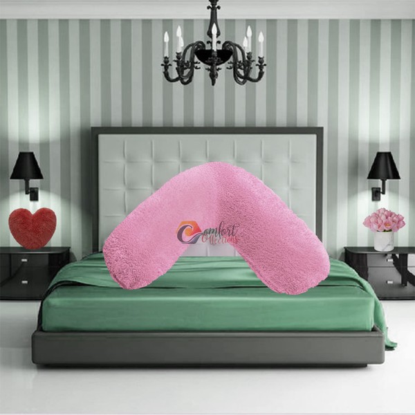Teddy Fleece V Shaped Orthopaedic Pillowcase Cover Maternity Pregnancy Nursing